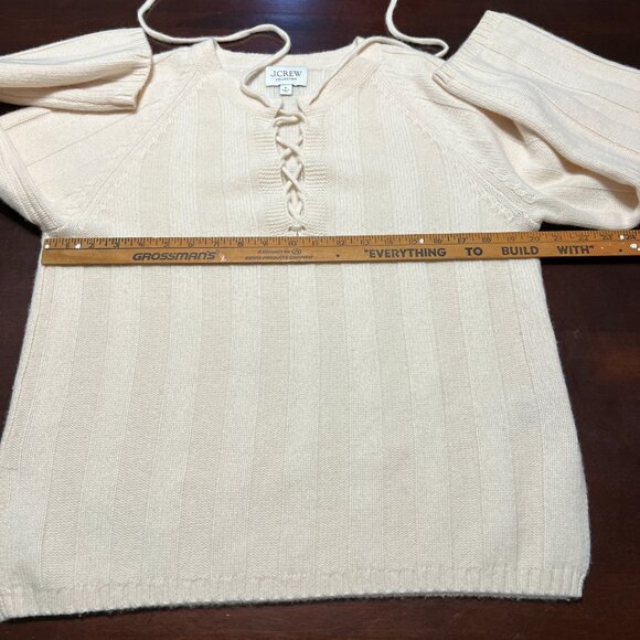 J CREW COLLECTION CASHMERE LACE UP POPOVER SIZE M - Picture 8 of 10